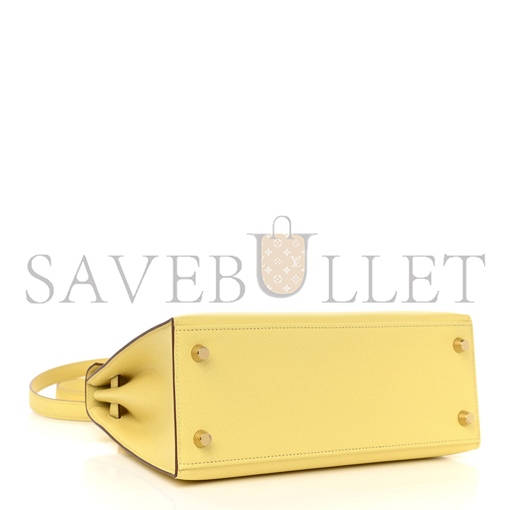 H**mes epsom kelly sellier 25 jaune poussin (25*17*7cm)